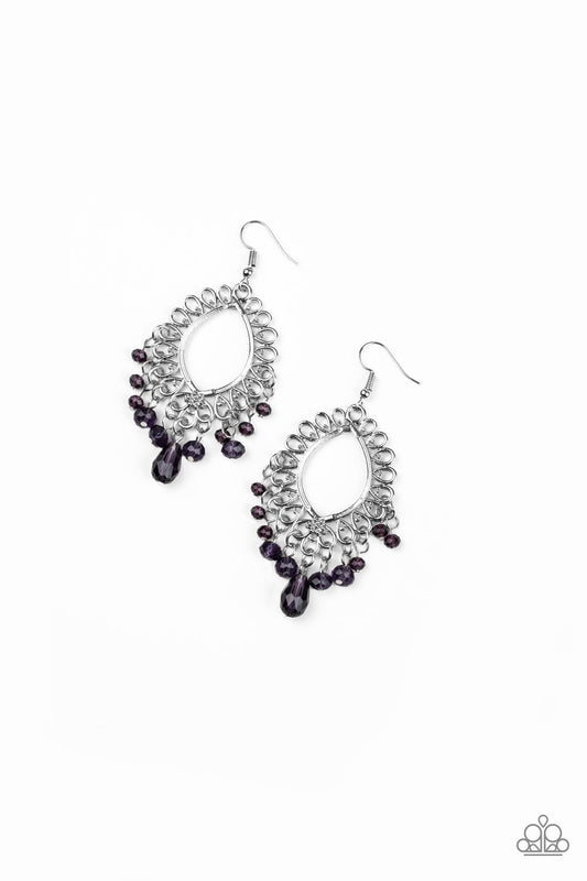Paparazzi Just Say NOIR - Purple Earrings
