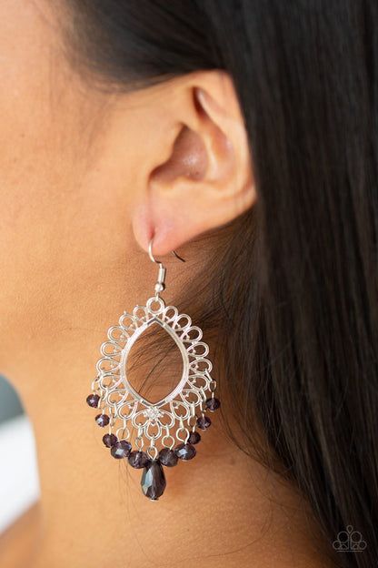 Paparazzi Just Say NOIR - Purple Earrings