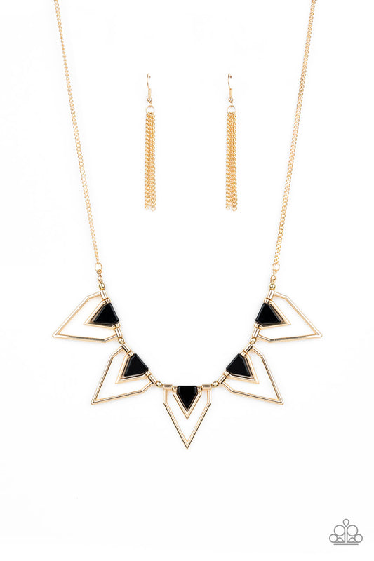 Paparazzi The Pack Leader - Gold Black Necklace