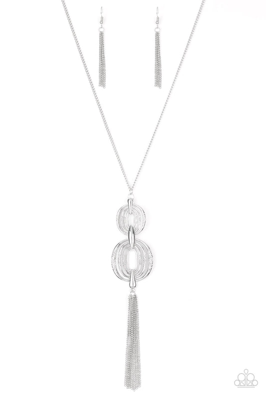 Paparazzi Timelessly Tasseled - Silver Necklace