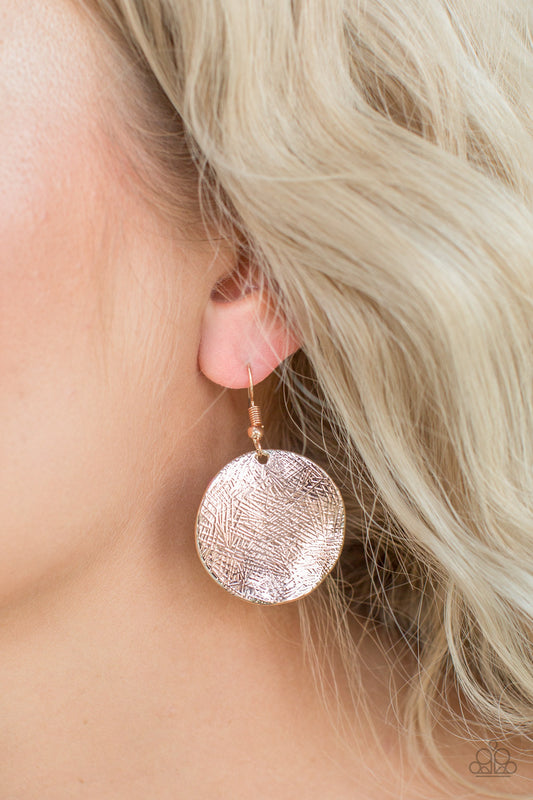 Paparazzi Basic Bravado - Rose Gold Earrings