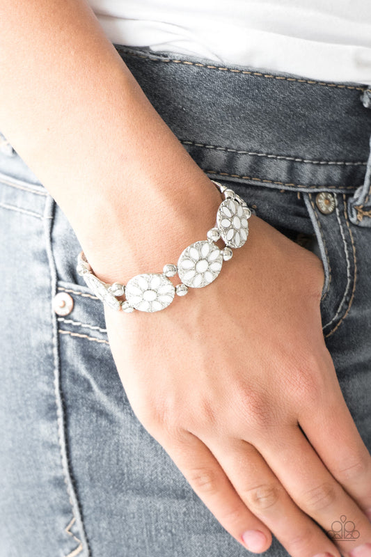 Paparazzi Dancing Dahlias - White Bracelet