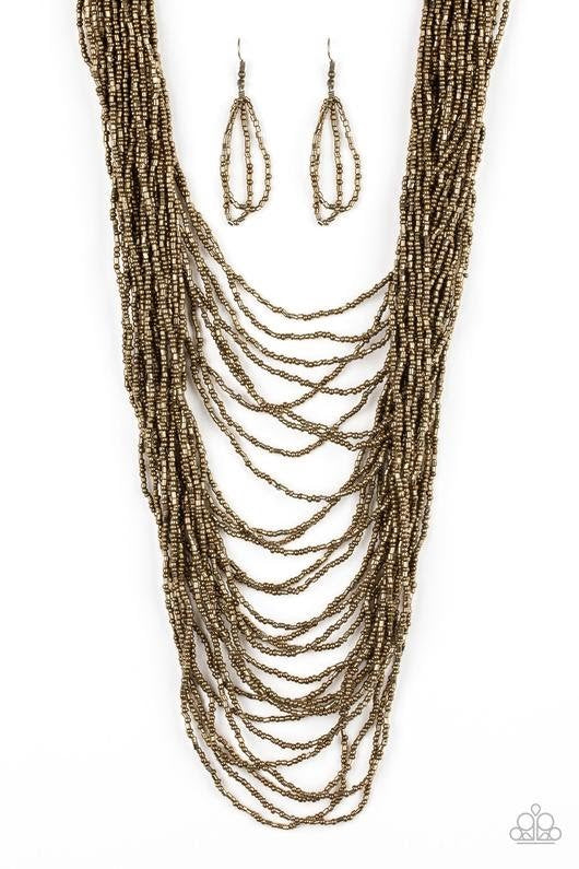 Paparazzi Dauntless Dazzle - Brass Necklace