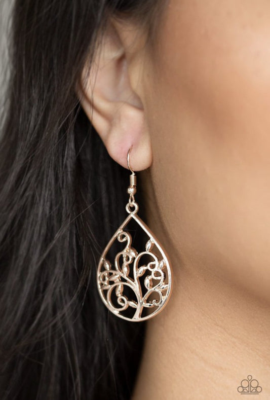 Paparazzi Enchanted Vines - Rose Gold Earrings