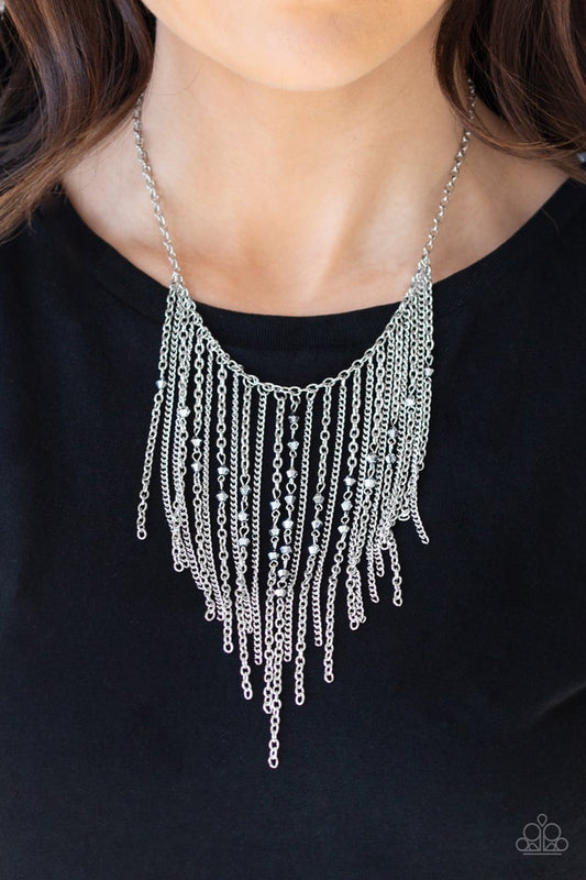 Paparazzi First Class Fringe - Silver Necklace - Life Of The Party May 2019