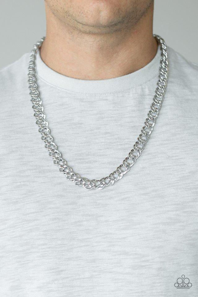 Paparazzi Undefeated - Silver Men's Necklace