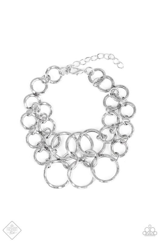 Paparazzi Downtown Maverick - Silver Bracelet