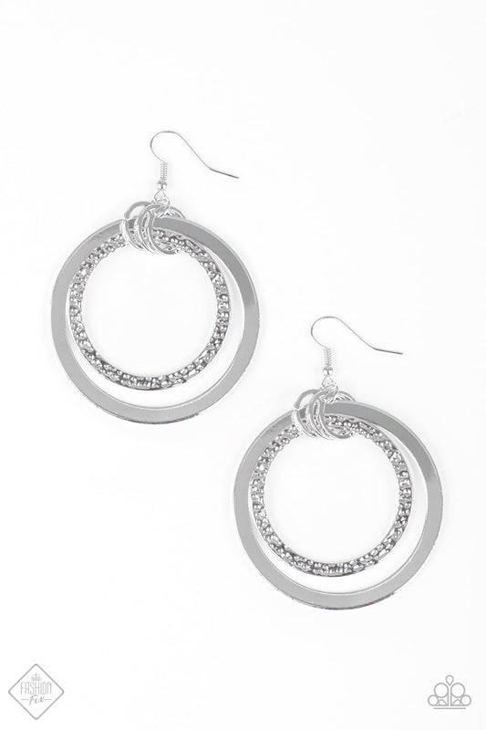 Paparazzi East End Edge - Silver Earrings