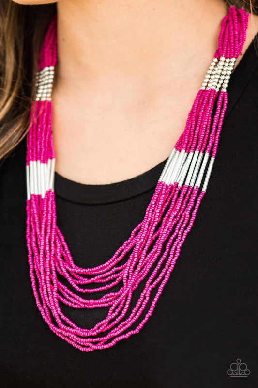 Paparazzi Let It Bead - Pink Necklace