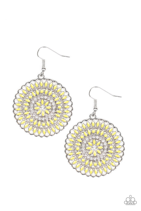 Paparazzi PINWHEEL And Deal - Yellow Earrings