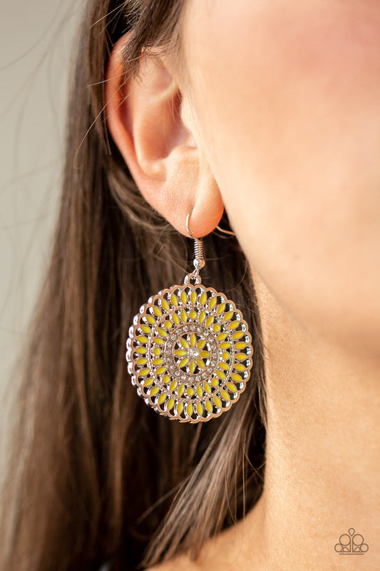 Paparazzi PINWHEEL And Deal - Yellow Earrings