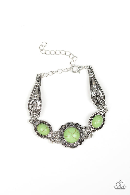 Paparazzi Serenely Southern - Green Bracelet