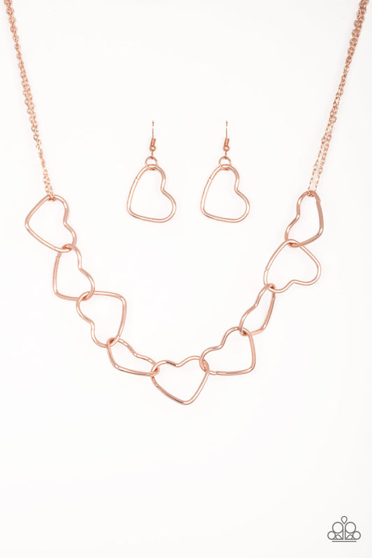 Paparazzi Unbreak My Heart - Rose Gold Necklace