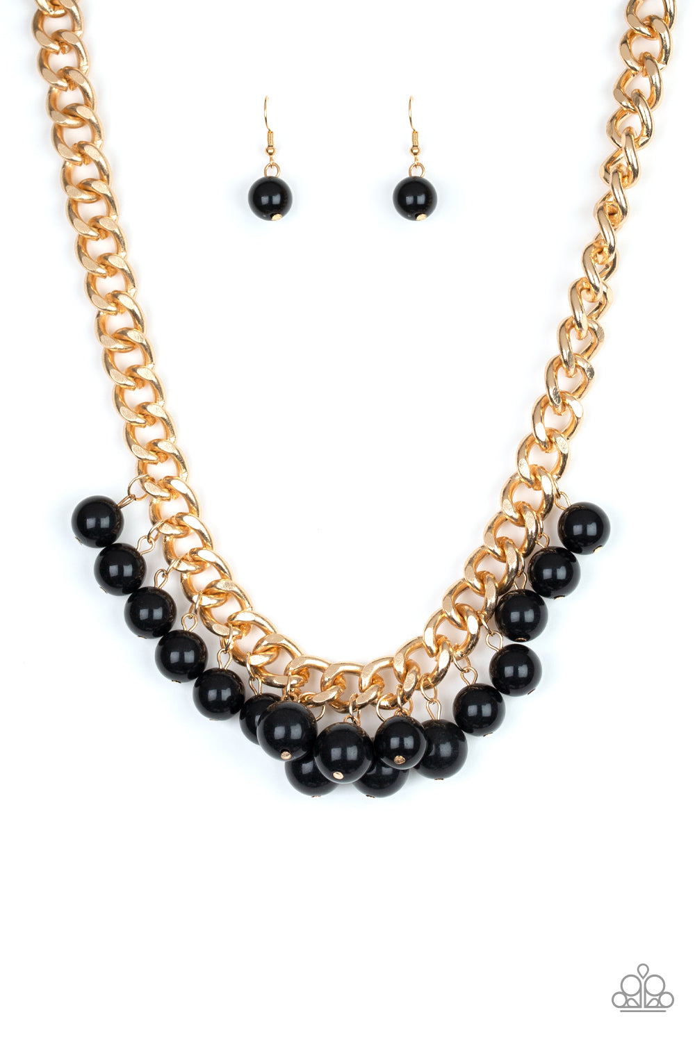 Paparazzi Get Off My Runway - Gold Black Necklace