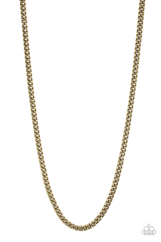 Paparazzi First Rule Of Fight Club - Brass Men's Necklace