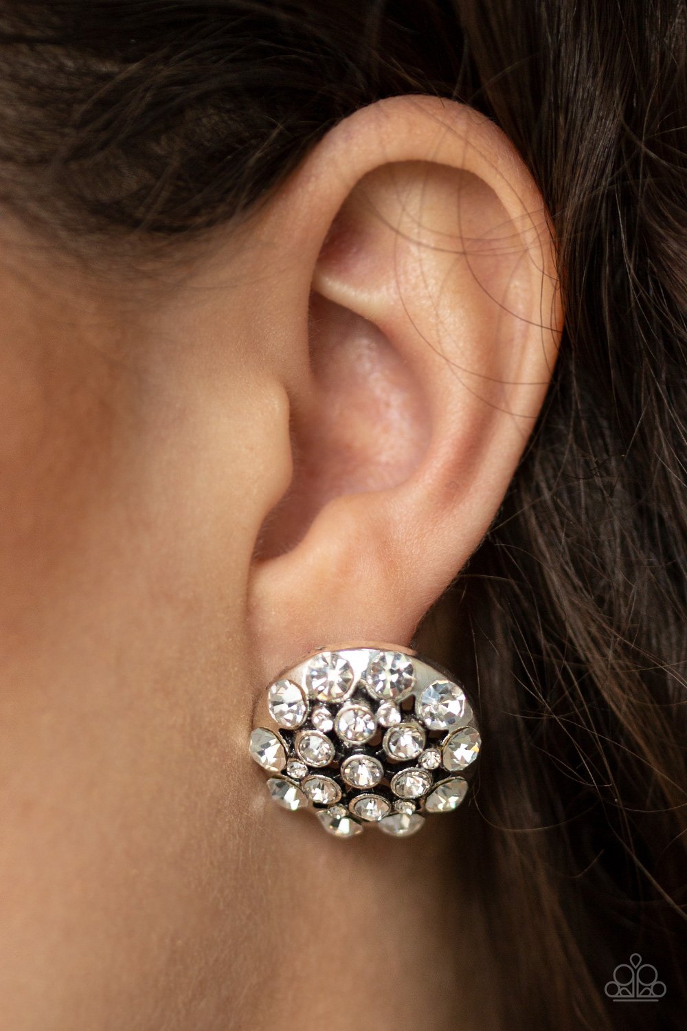 Paparazzi Hollywood Drama - White Earrings