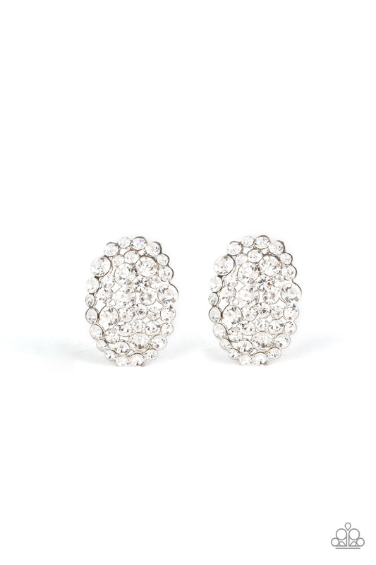 Paparazzi Daring Dazzle - White Earrings