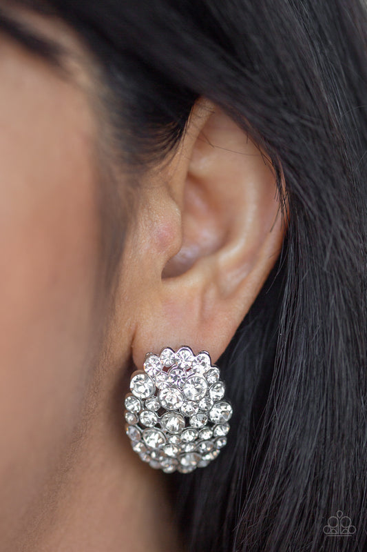 Paparazzi Daring Dazzle - White Earrings