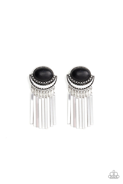 Paparazzi Monsoon Season - Black Earrings
