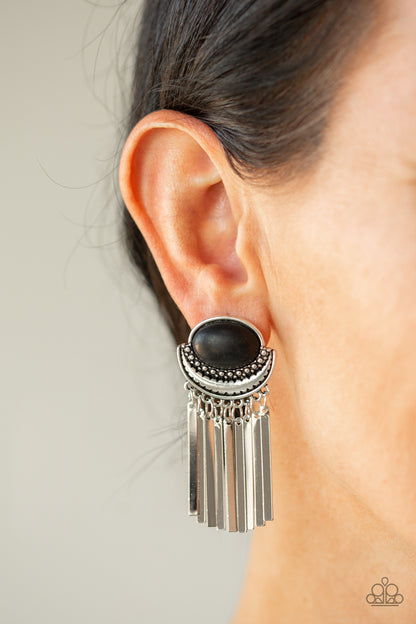 Paparazzi Monsoon Season - Black Earrings