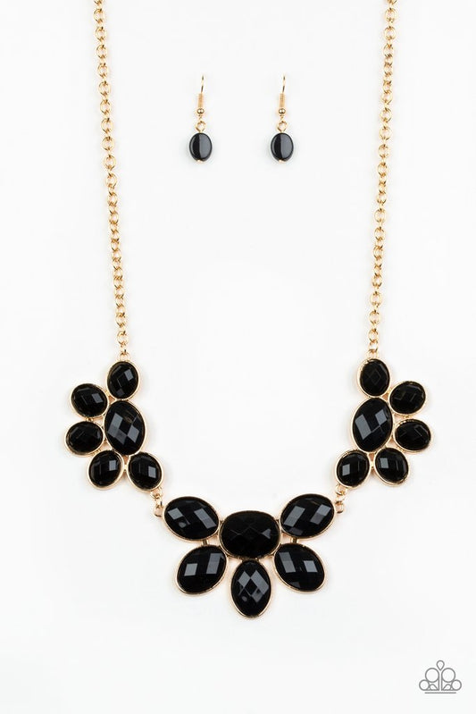 Paparazzi Flair Affair - Black Gold Necklace
