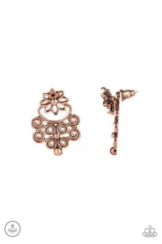 Paparazzi Garden Spindrift - Copper Jacket Earrings