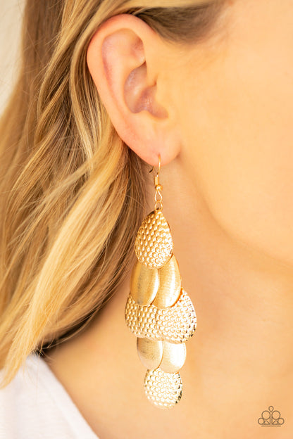 Paparazzi Chime Time - Gold Earrings