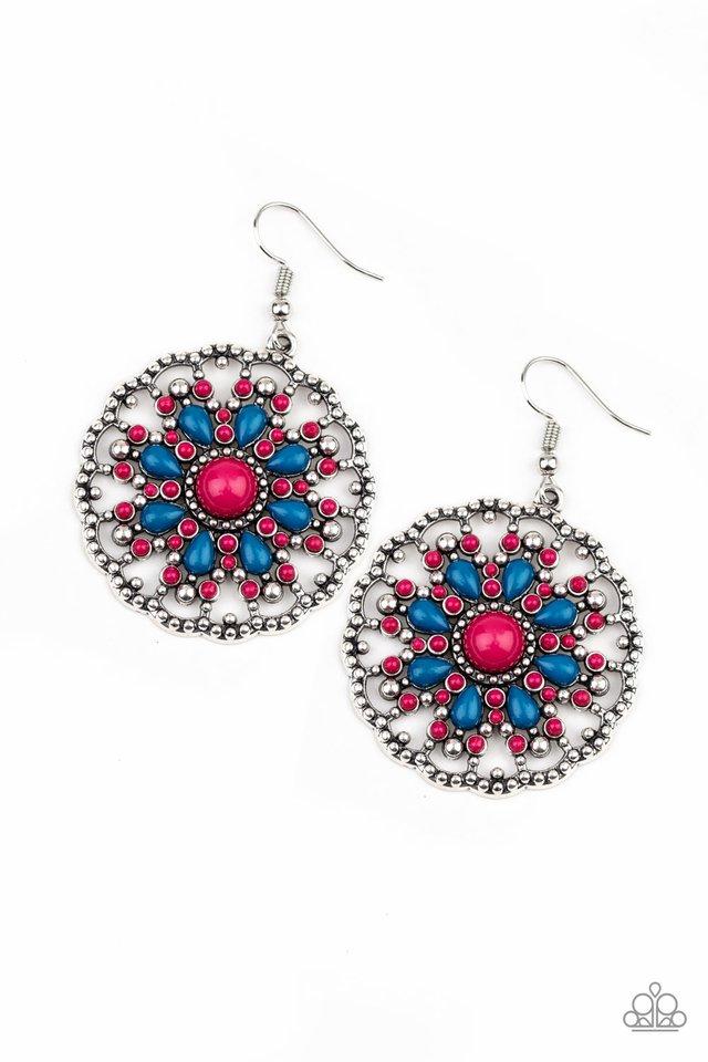 Paparazzi Mardi Gras Garden - Pink Blue Multi Earrings