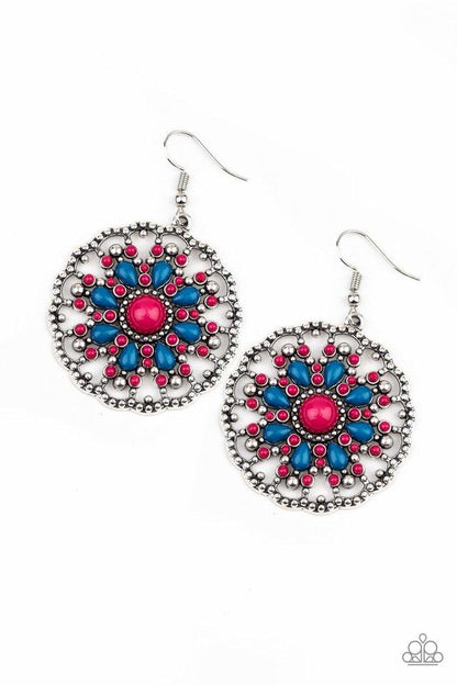 Paparazzi Mardi Gras Garden - Pink Blue Multi Earrings