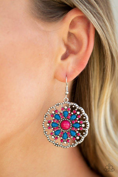 Paparazzi Mardi Gras Garden - Pink Blue Multi Earrings