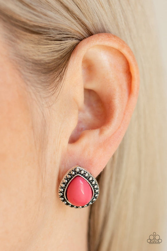 Paparazzi Boldly Beaded - Pink Earrings