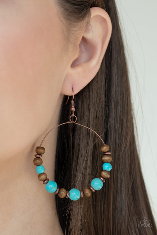 Paparazzi Forestry Fashion - Copper and Blue Earrings