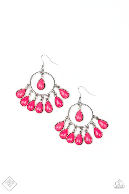 Paparazzi Flirty Flamboyance - Pink Earrings - Fashion Fix - February 2020