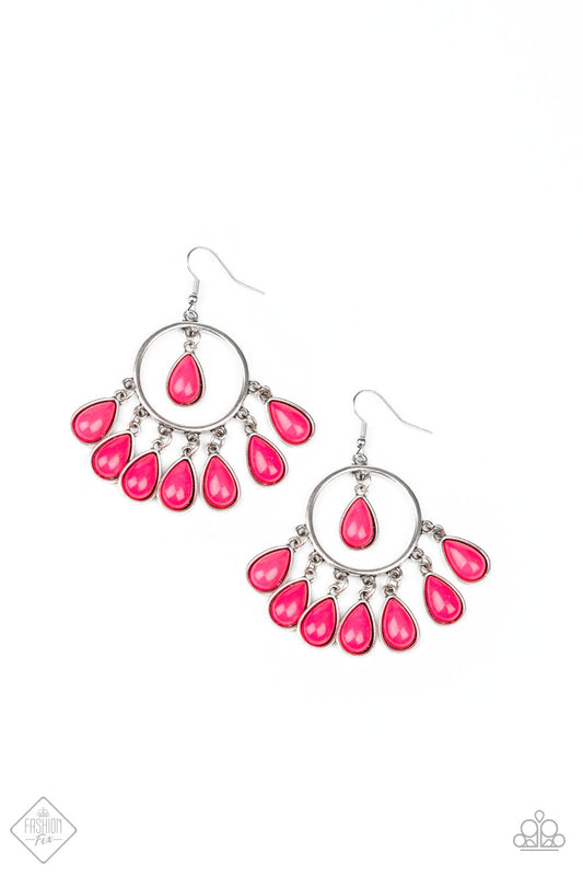 Paparazzi Flirty Flamboyance - Pink Earrings - Fashion Fix - February 2020