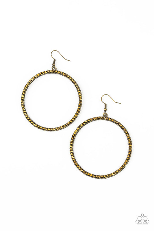 Paparazzi Just Add Sparkle - Brass Earrings