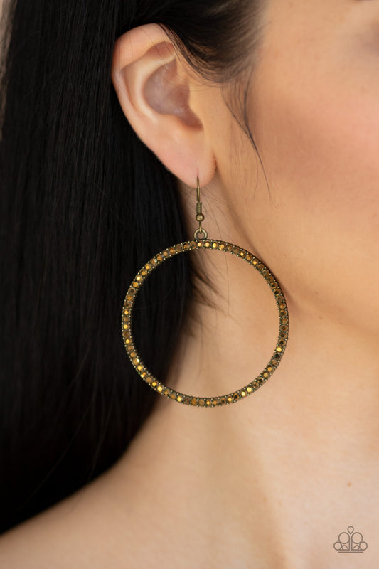 Paparazzi Just Add Sparkle - Brass Earrings