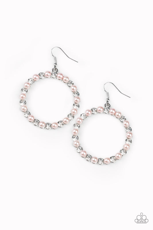 Paparazzi Pearl Palace - Pink Earrings