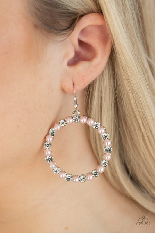 Paparazzi Pearl Palace - Pink Earrings