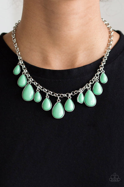 Paparazzi Jaw Dropping Diva - Green Necklace