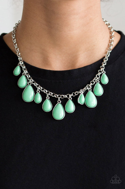 Paparazzi Jaw Dropping Diva - Green Necklace