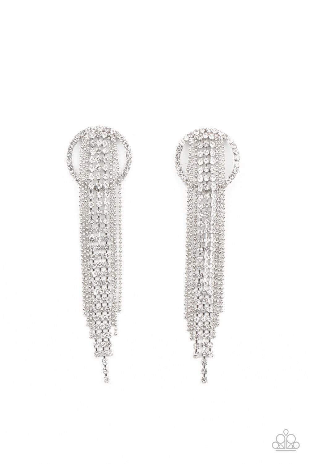 Paparazzi Dazzle By Default - White Earrings