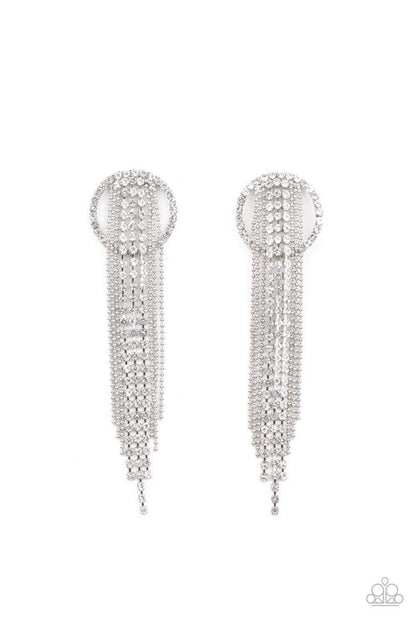 Paparazzi Dazzle By Default - White Earrings
