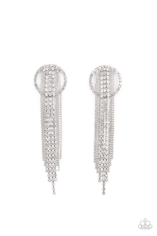 Paparazzi Dazzle By Default - White Earrings