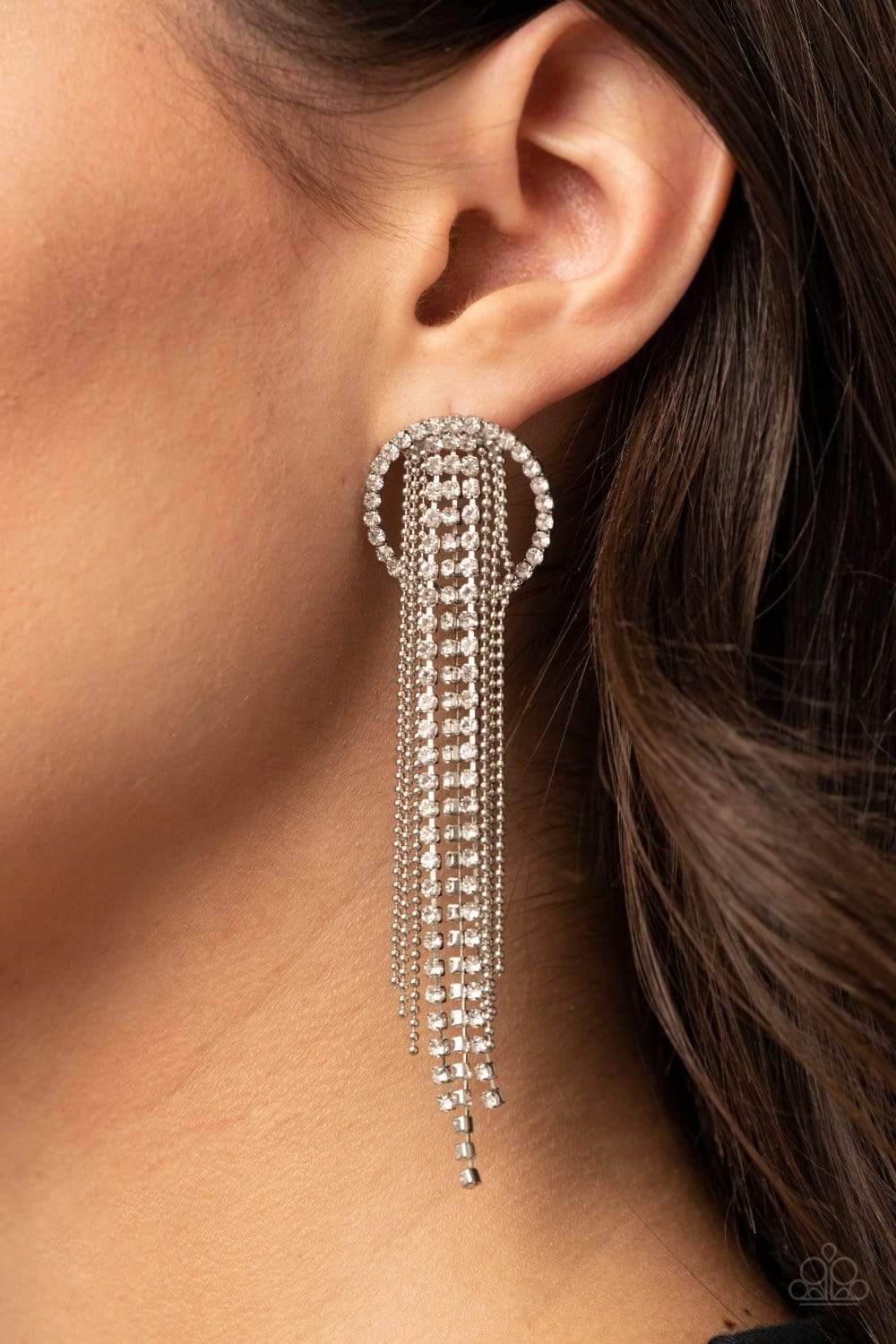 Paparazzi Dazzle By Default - White Earrings