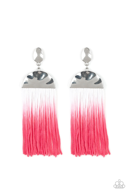 Paparazzi Rope Them In - Pink Post Earrings