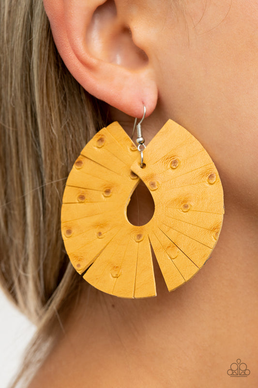 Paparazzi Palm Islands - Yellow Earrings