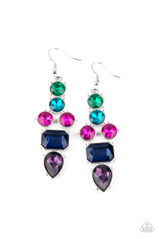 Paparazzi Look At Me GLOW! - Blue Multi Earrings