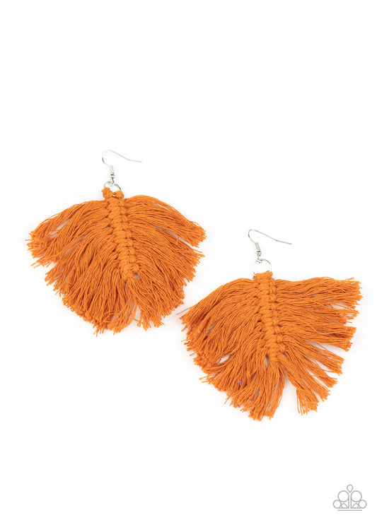 Paparazzi Macrame Mamba - Brown Earrings