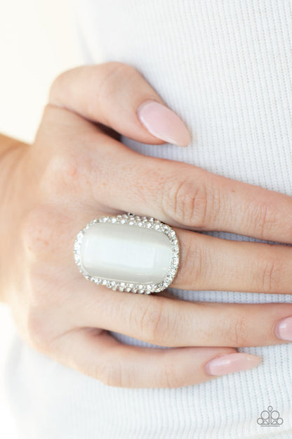 Paparazzi Thank Your LUXE-y Stars - White Ring - Life Of The Party - July 2021