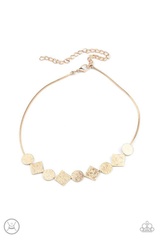 Paparazzi Don't Get Bent Out Of Shape - Gold Choker Necklace